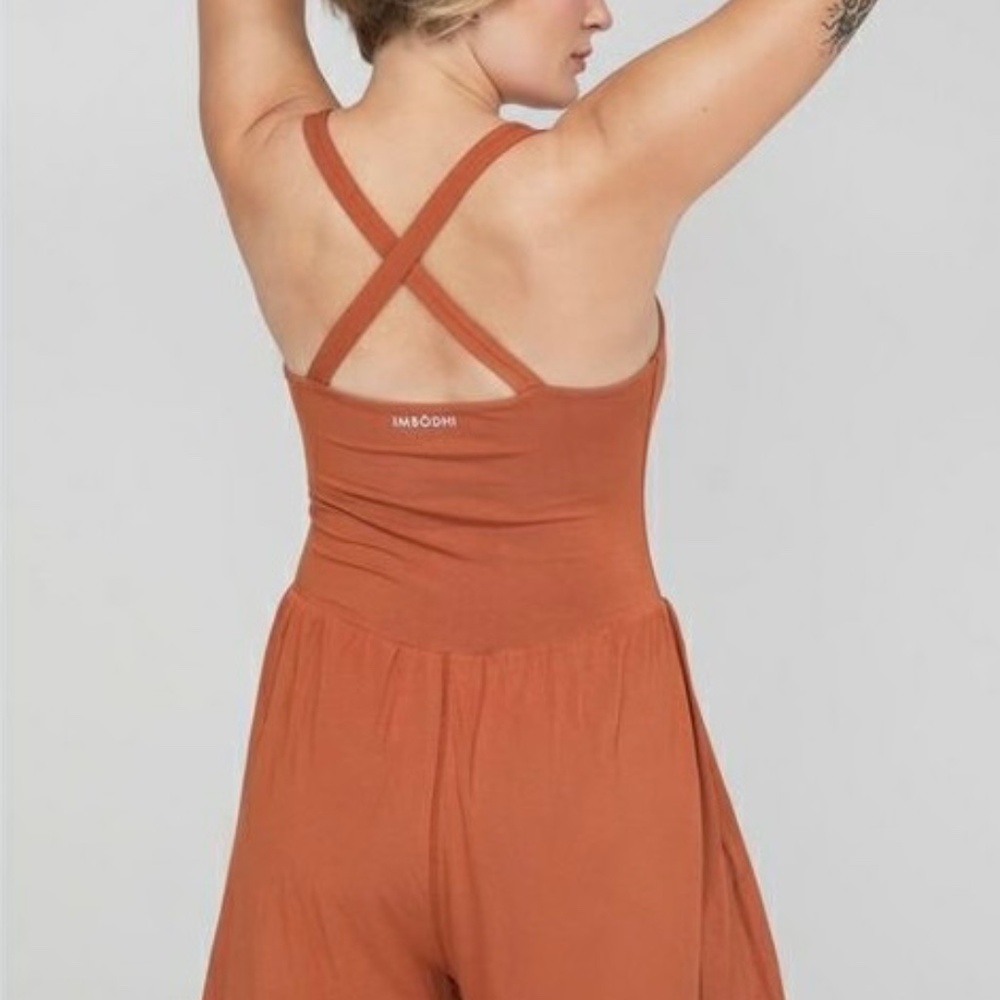 Imbodhi Lila Shorts Yoga Activewear Romper - Clay (rust) XS - Picture 3 of 10